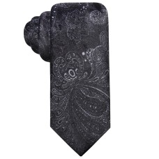 Ryan Seacrest Distinction Men’s Lance Slim Paisley-Print Tie, Black