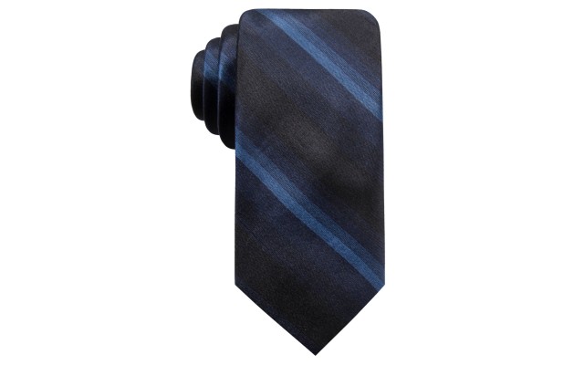  Distinction Men’s Leigh Slim Ombre Stripe Silk Tiie, Navy