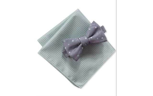  Seacrest Distinction Men’s Palmer 2-Pc. Pre-Tied Dot Bow Tie & Pocket Square Set