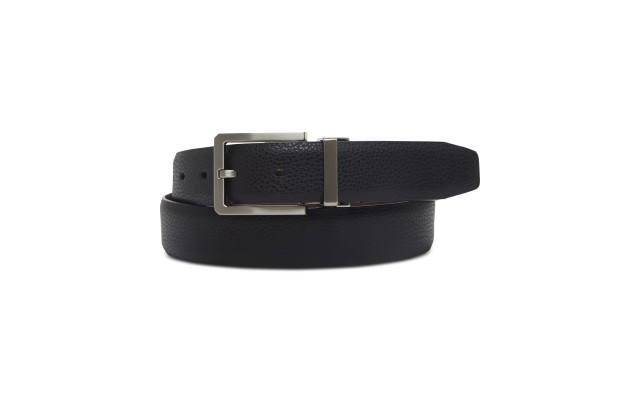  Distinction Men’s Reversible Dress Belt (Charcoal, S)