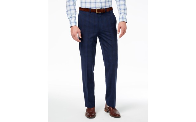  Distinction Men’s Ultimate Modern-Fit Stretch Suit Pants (Dark Blue, 34×34)