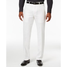Sean John Men’s Classic-Fit White Linen Dress Pants (White, 38X32)