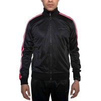 Sean John Men’s Tricot Track Jackets, Black/ Red, Large