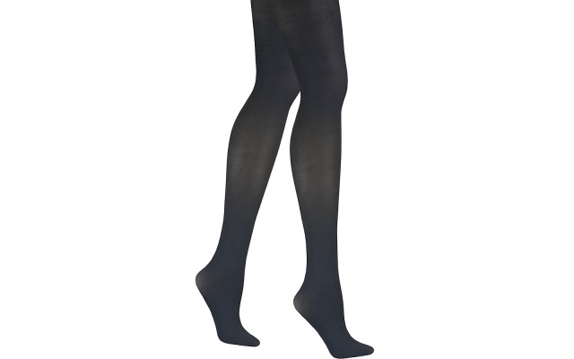 Silk Reflections Womens Matte Opaque Tights with Control Top (Black, Medium)