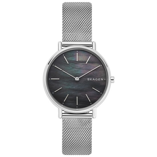  Women’s Signatur Stainless Steel Mesh Bracelet Watch, Silver/Black, 36mm