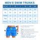 Solid Colored & Printed Quick Dry Summer Swim Trunks for Men, Swimwear, Bathing Suits, Swim Shorts with Various Colors & Designs, Starfish-blue, Small