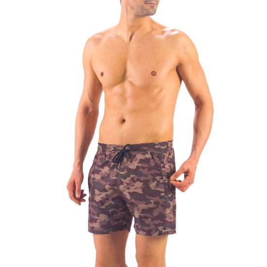 Solid Colored & Printed Quick Dry Summer Swim Trunks for Men, Swimwear, Bathing Suits, Swim Shorts with Various Colors & Designs, Camouflage, Large