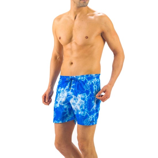Solid Colored & Printed Quick Dry Summer Swim Trunks for Men, Swimwear, Bathing Suits, Swim Shorts with Various Colors & Designs, Tie-dye-blue, X-Large