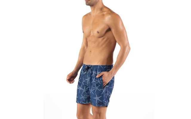 Solid Colored & Printed Quick Dry Summer Swim Trunks for Men, Swimwear, Bathing Suits, Swim Shorts with Various Colors & Designs, Starfish-blue, XX-Large