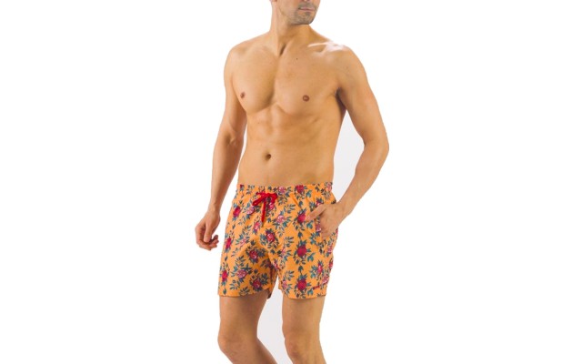 Solid Colored & Printed Quick Dry Summer Swim Trunks for Men, Swimwear, Bathing Suits, Swim Shorts with Various Colors & Designs, Flowers, XX-Large