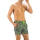Solid Colored & Printed Quick Dry Summer Swim Trunks for Men, Swimwear, Bathing Suits, Swim Shorts with Various Colors & Designs, Leaves Green, 3X-Large
