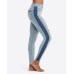  Distressed Skinny Jeans with Side Stripe (Blue, Large)