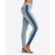  Distressed Skinny Jeans with Side Stripe (Blue, Large)