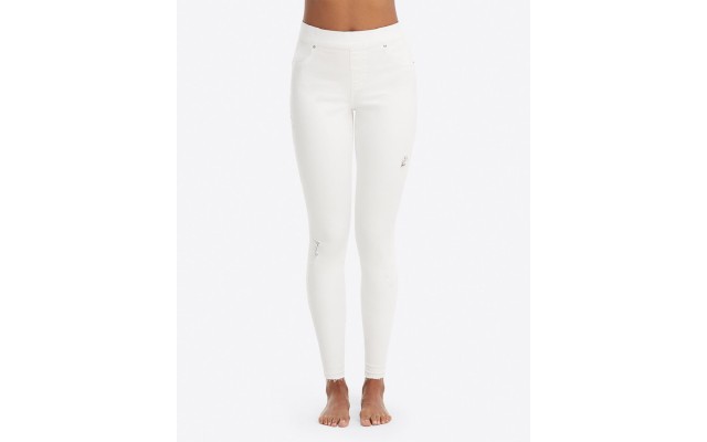  White Distressed Skinny Jeans (White, Medium)