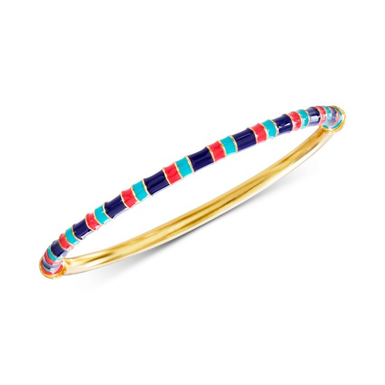  Gold-Tone Multicolor Bangle Bracelet