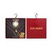  Gold-Tone Multicolor Pave Layered Pendant Necklace & Phone Ring Set