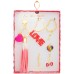  Interchangeable Charm Key Ring & Heart Hoop Earrings Sets, Gold