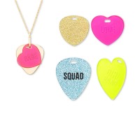 Steve Madden Interchangeable Heart Tag Pendant Necklace Set, 16-1/2″ + 3″ Extender, Gold, 16-1/2
