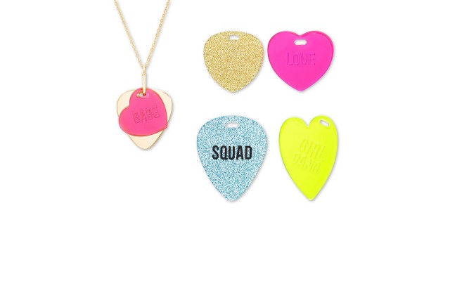  Interchangeable Heart Tag Pendant Necklace Set, 16-1/2″ + 3″ Extender, Gold, 16-1/2
