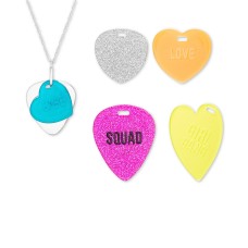 Steve Madden Interchangeable Heart Tag Pendant Necklace Set, 16-1/2″ + 3″ Extender