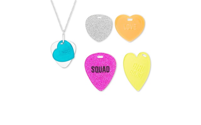  Interchangeable Heart Tag Pendant Necklace Set, 16-1/2″ + 3″ Extender, Silver, 16-1/2