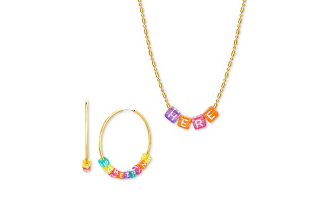  Interchangeable Lettering Bead Hoop & Necklace Set