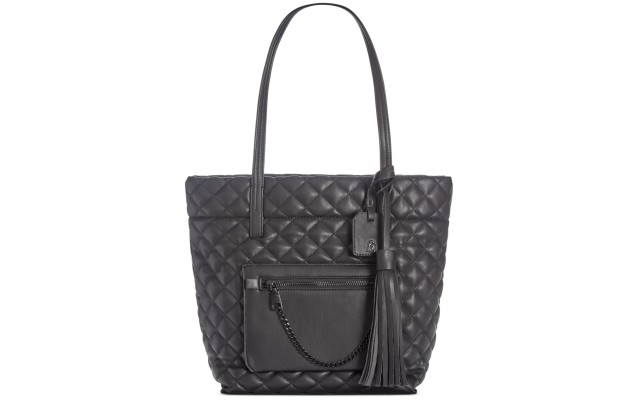  Kari Medium Quilted Tote Handbag, Black