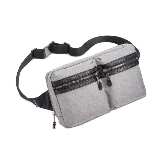  Men’s Blend Double Pocket Belt Bag (Gray)