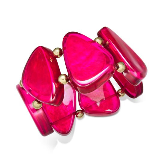 Style & Co Bead & Resin Stretch Bracelet (Pink)