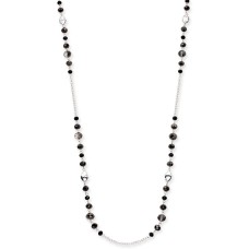 Style & Co Beaded Strand Necklace, 72″ + 3″ extender, Silver/Black