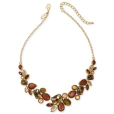 Style & Co Gold-Tone Multi-Stone Statement Necklace17″ + 3″ Extender