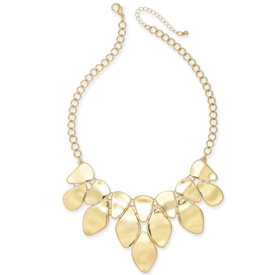 Style & Co Gold-Tone Sculptural Statement Necklace, 18″ + 3″ extender