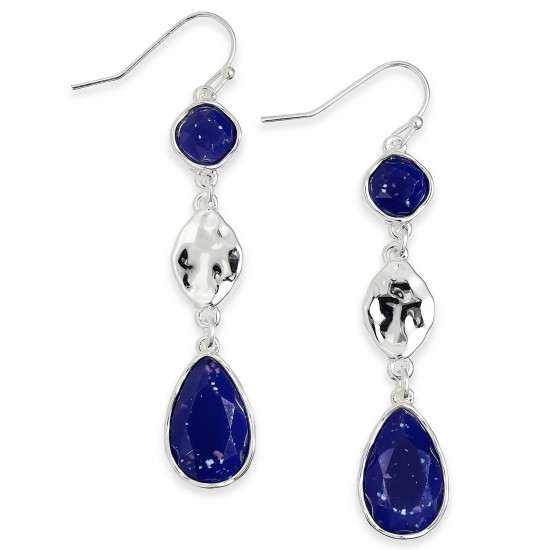 Style & Co Linear Triple Blue Drop Earrings