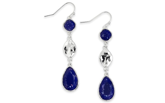 Style & Co Linear Triple Blue Drop Earrings