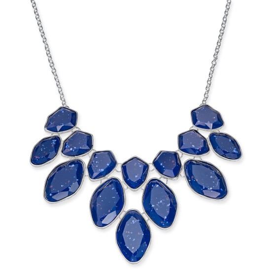 Style & Co Multi-Stone Statement Necklace, 18″ + 3″ Extender, Blue