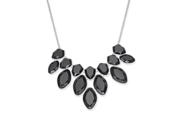  Multi-Stone Statement Necklace (Black)