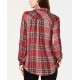 Style & Co Petite Sequined Plaid Shirt (Red, PM)