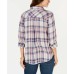 Style & Co Plaid Pintuck Shirt (Pastel Purple, XL)