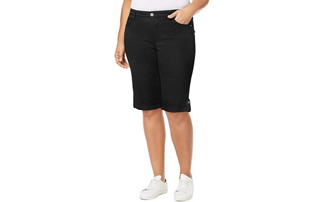 Style & Co Plus Size Bermuda Shorts, Black, 24W
