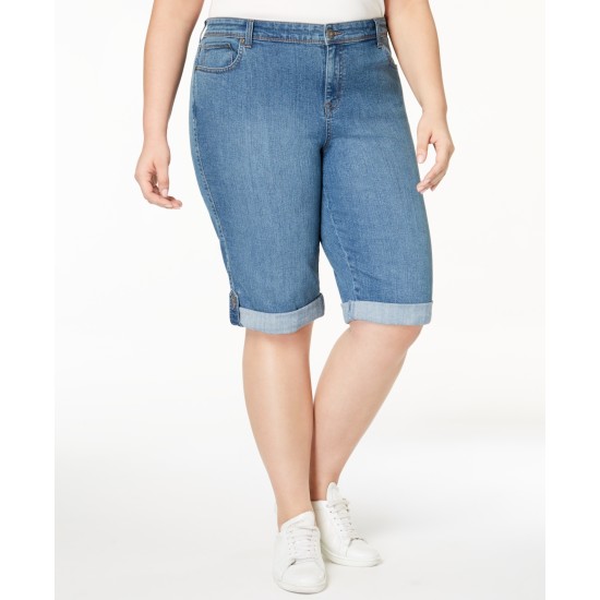 Style & Co Plus Size Bermuda Shorts, Blue, 14W