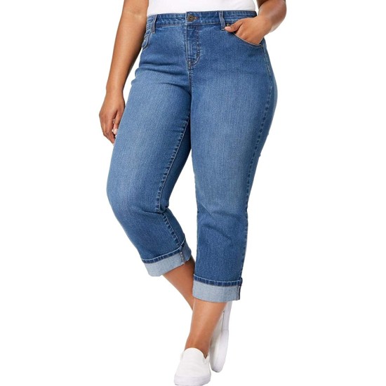 Style & Co Plus Size Curvy Cuffed Capri Jeans (Camino Wash, 16W)