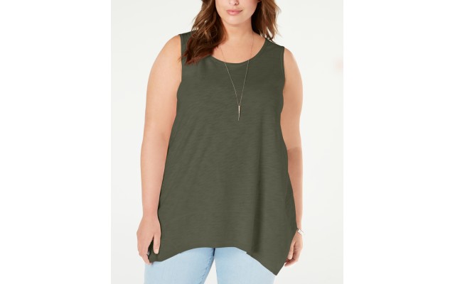 Style & Co. Plus Size Handkerchief-Hem Tank Top