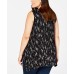  Plus Size Printed Handkerchief-Hem Top