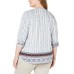 Style & Co Plus Size Printed Roll-Tab Top 1X – Light Blue
