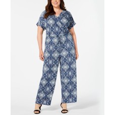 Style & Co Plus Size Printed Wide-Leg Jumpsuit