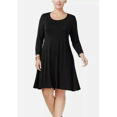 Style & Co Plus Size Scoop Neck Swing Dress 2X – Black