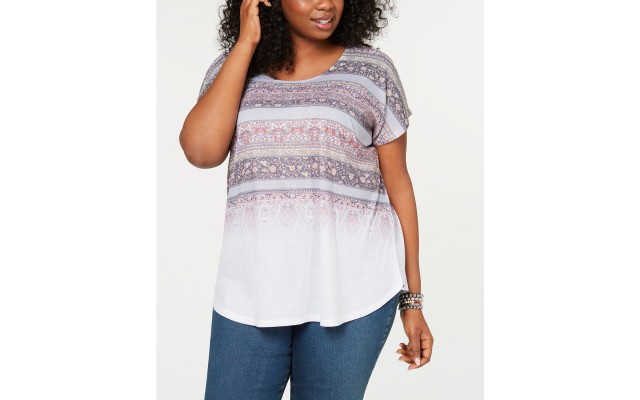 Style & Co Plus Size Short-Sleeve Dolman T-Shirt