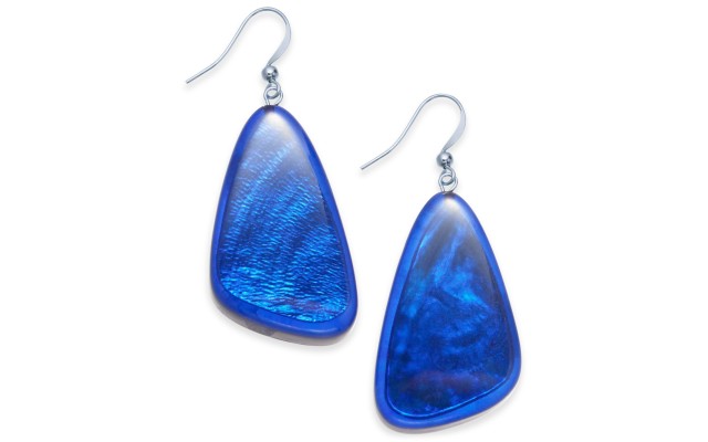 Style & Co Resin Drop Earrings, Blue