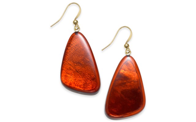  Resin Drop Earrings (Brown)