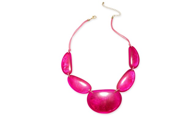 Style & Co Resin Statement Necklace, 21-1/2″ + 3″ extender, Pink
